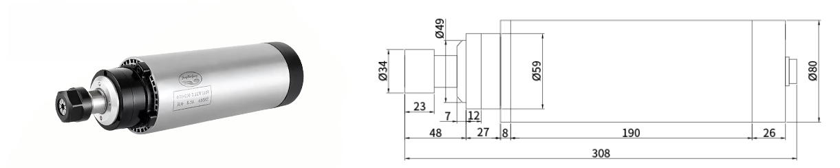 Động cơ trục chính làm mát không khí 2,2kW