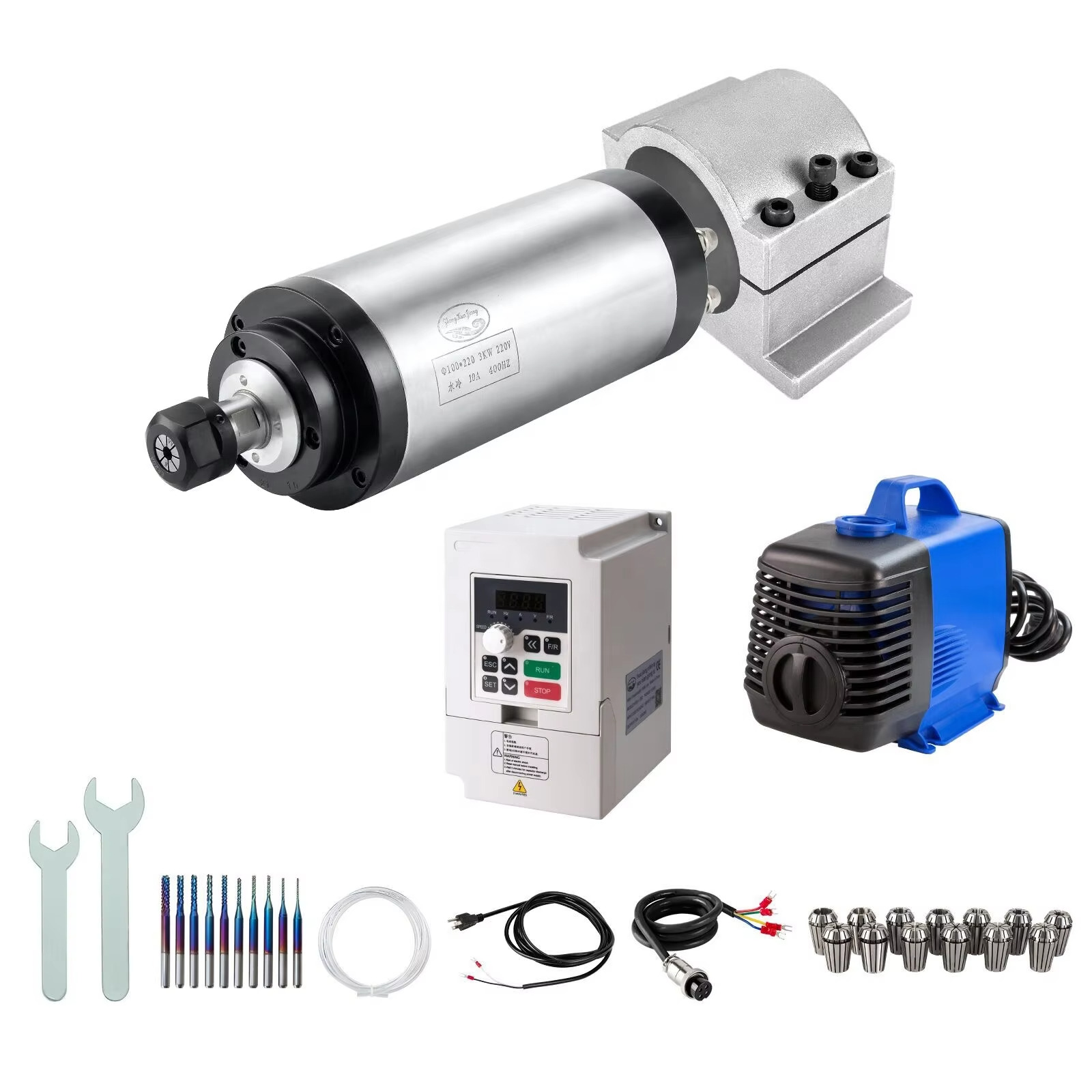 3 kW Wasser gekühlte Spindelmotor Kit