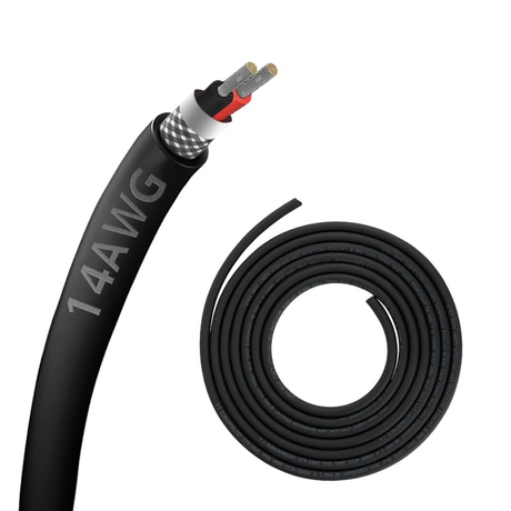 Zhong Hua Jiang UL2464 14AWG 14/2 2 Core Cable Speaker Wire CNC Shielded Wire for CNC Router Machine CNC VFD Spindle, 3D Printer