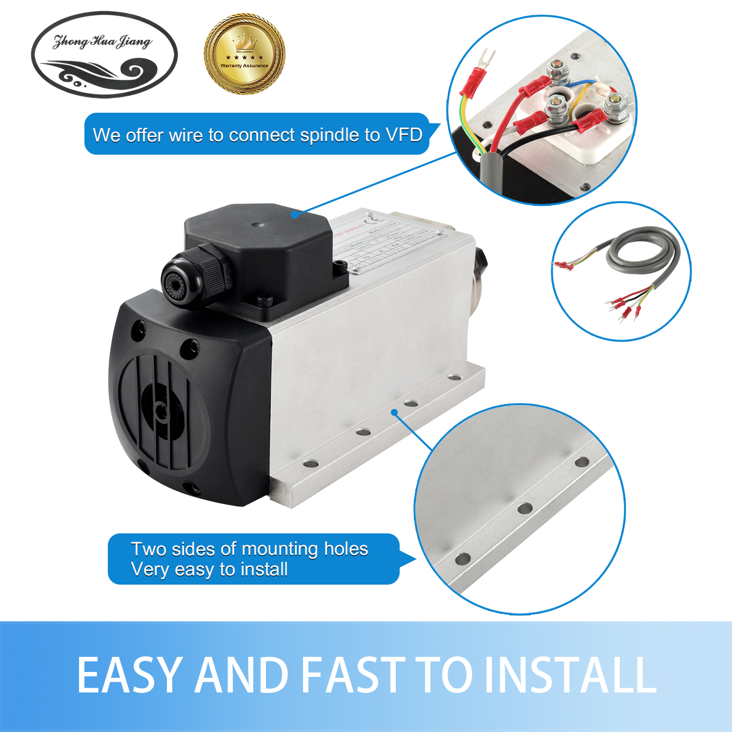 eixo cnc refrigerado a ar 0.8KW-4