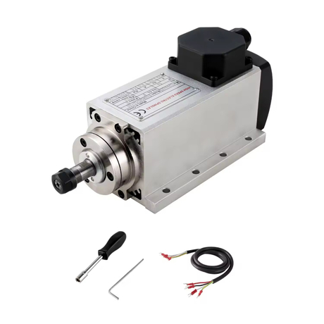 Square ER16 1.5KW 4 Bearings 110V/220V Air Cooled Spindle Motor for CNC Router Engraving Machine