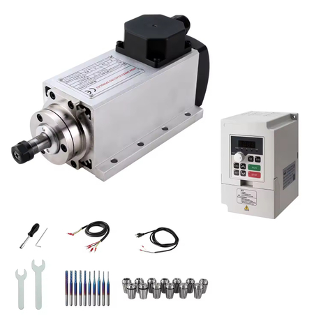 Zhong Hua Jiang 110V/220V Square ER16 1.5KW Air Cooled CNC Spindle Motor With VFD Kit for CNC Router Engraving Machine