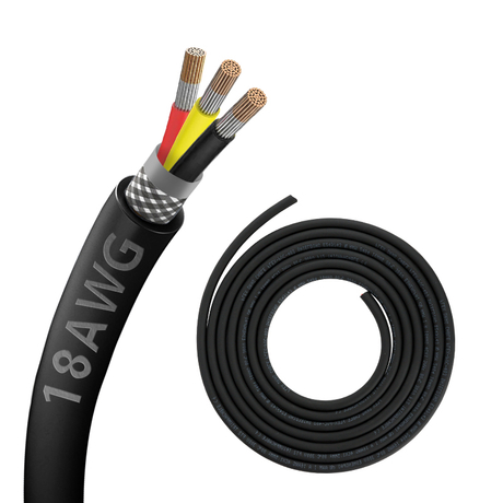 Zhong Hua Jiang UL2464 18AWG 18/3 3 Core Cable Speaker Wire CNC Shielded Wire for CNC Router Machine CNC VFD Spindle, 3D Printer