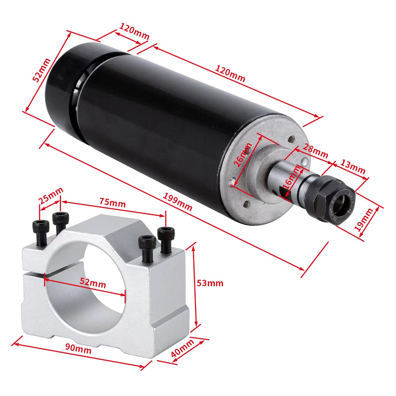 500W Air Cooled Spindle CNC Spindle Motor Zhong Hua Jiang 500w-air-cooled-spindle-cnc-spindle-motor-zhong-hua-jiang
