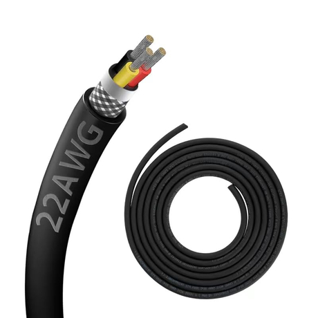 Zhong Hua Jiang UL2464 22AWG 22/3 3 Core Cable Speaker Wire CNC Shielded Wire for CNC Router Machine CNC VFD Spindle, 3D Printer