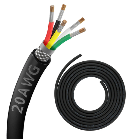 Zhong Hua Jiang UL2464 20AWG 20/5 5 Core Cable Speaker Wire CNC Shielded Wire for CNC Router Machine CNC VFD Spindle, 3D Printer