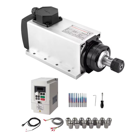 Zhong Hua Jiang ER20 3KW Square 220V/380V Air Cooled CNC Spindle Motor With VFD Kit for CNC Router Engraving Machine