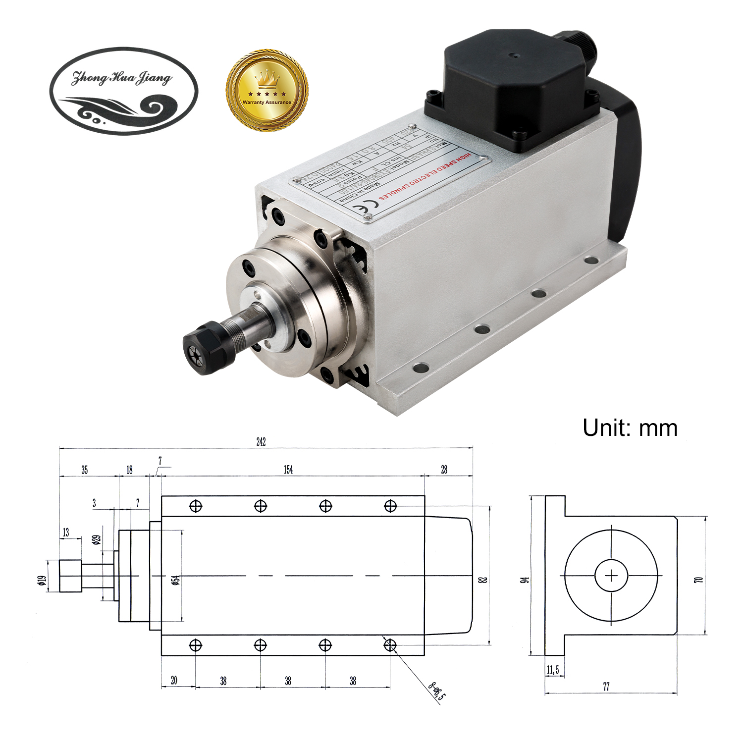 1.5kw air cooled spindle kit -2