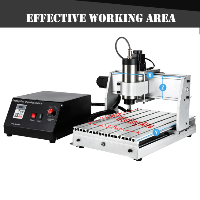Desktop 3040 CNC Router Machine 3 Axis 4 Axis 300W 800W 1500W MACH3 300x400mm
